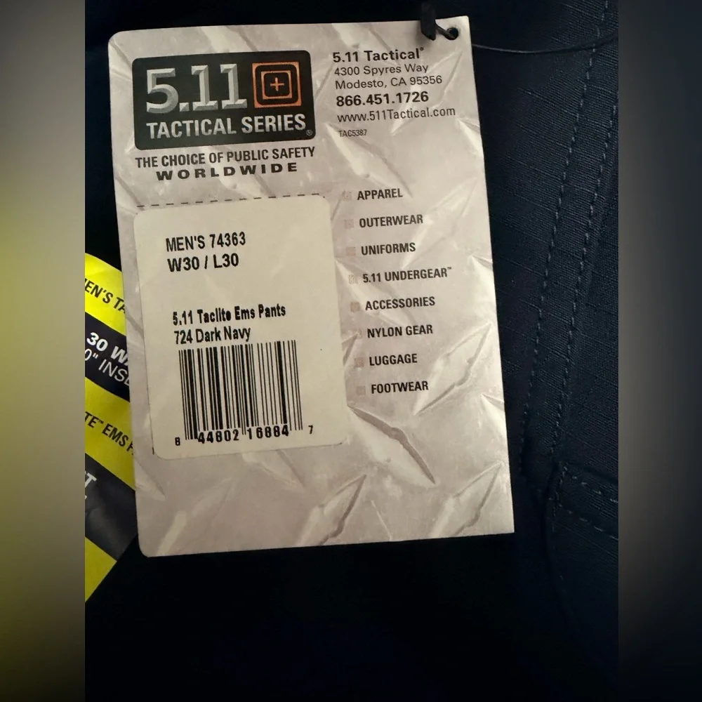5.11 Tactical Navy Blue Tactical Pants with Utility Waistband